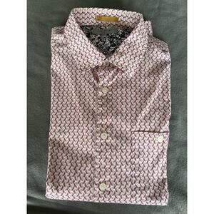 Ted Baker London Men's Short Sleeve Button Up Size 4 Floral Print Shirt